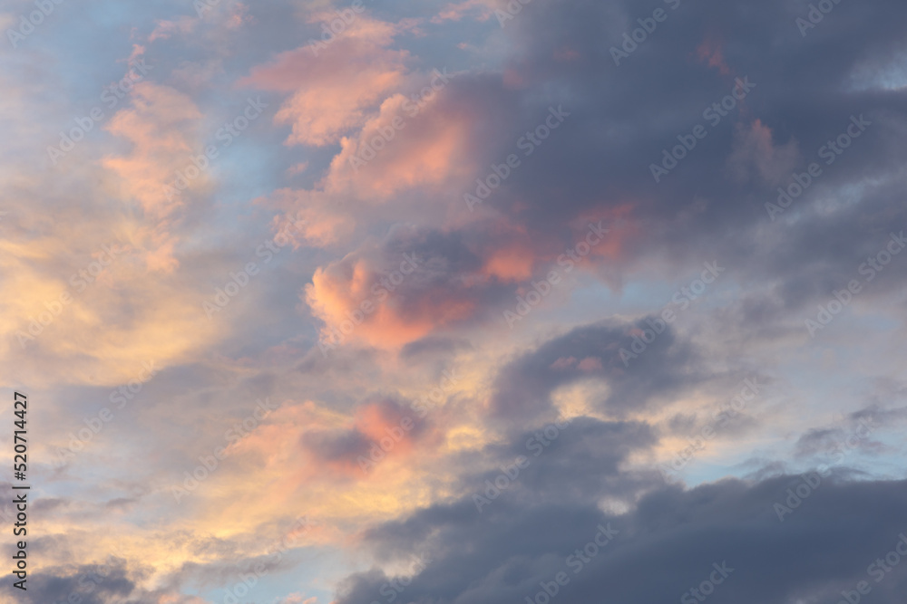 Dramatic pink and blue cloudscape over Burbank California