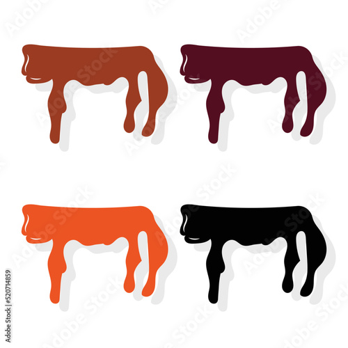 Drip chocolate vector illustration. chocolate splash and flow drops of dark or milky choco. drip choco