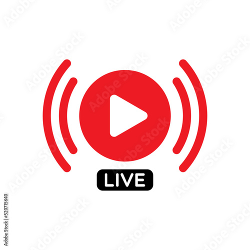 Vector Live Icon on White Background