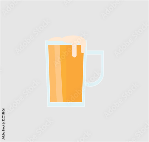  beer glasses flat style icons. Vector illustration