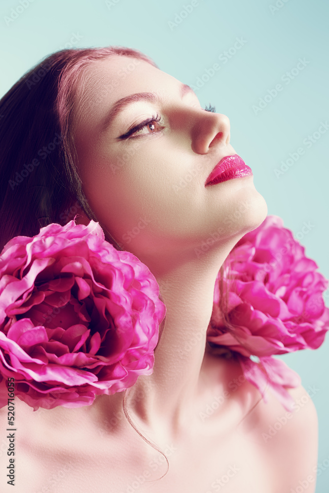 beauty girl with flowers