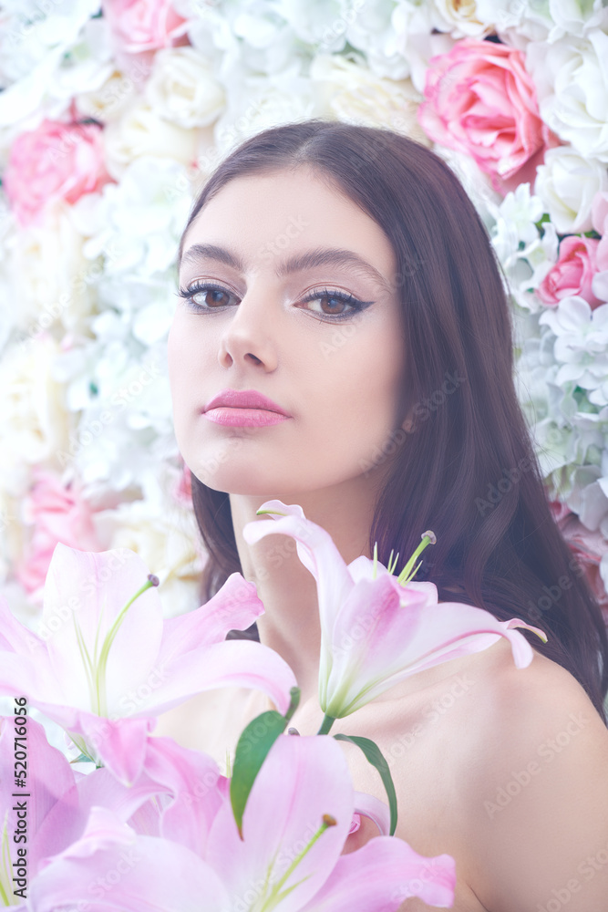 girl among flowers