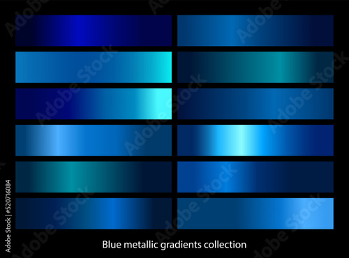 Collection of blue gradient illustrations for backgrounds