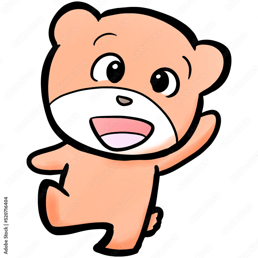 手を上げているくまのイラスト 手を上げているくまのイラスト