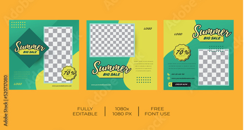 Summer sale template for Social media post. Perfect for online promotional and marketing campaign