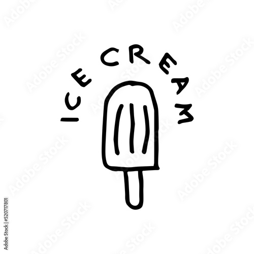 illustration vector of ice cream. Doodle style. hand drawn image of ice cream.