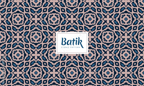 Batik Indonesian ethnic traditional decorative floral patterns Vector Background