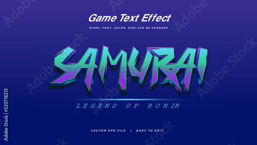 Samurai Ronin game text effect style editable template