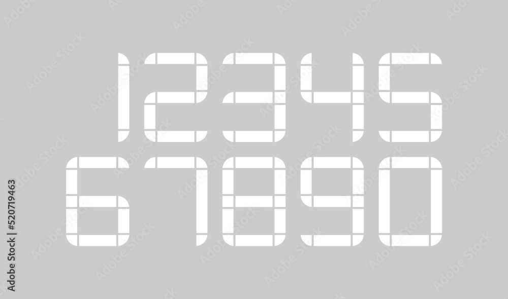 Numbers set vector, modern design. Numbers set vector, modern design.