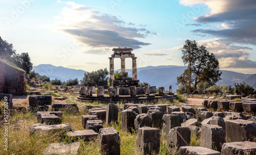 Delphi Greece. Delfi Archaeological Site, Ancient Greek ruins