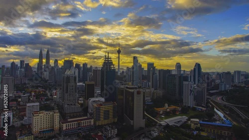 Wallpaper Mural Timelapse of Kuala Lumpur city during sunrise. Pan left effect Torontodigital.ca