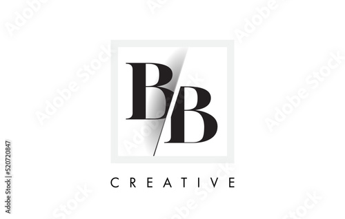 BB Serif Letter Logo Design with Creative Intersected Cut.