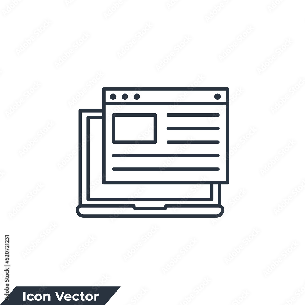 landing page icon logo vector illustration. website wire frame interface template symbol template for graphic and web design collection landing page icon logo vector illustration. website wire frame interface template symbol template for graphic and web design collection