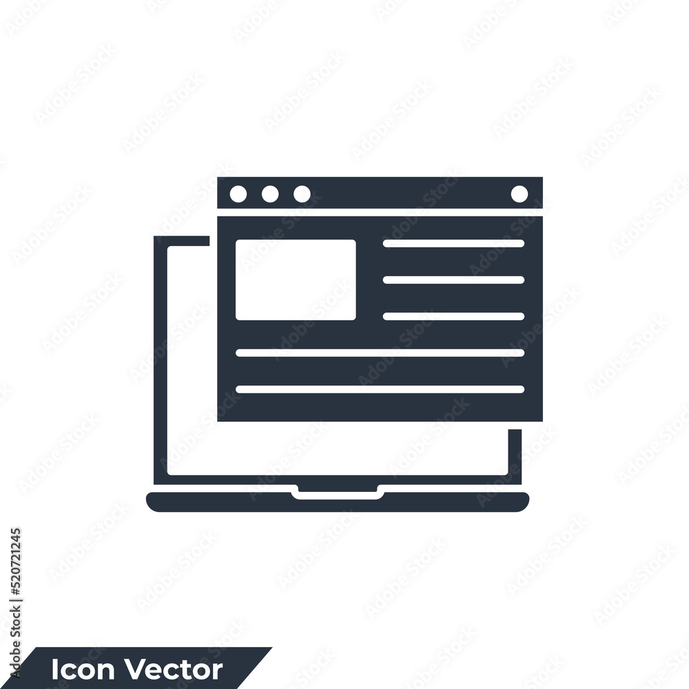 landing page icon logo vector illustration. website wire frame interface template symbol template for graphic and web design collection landing page icon logo vector illustration. website wire frame interface template symbol template for graphic and web design collection