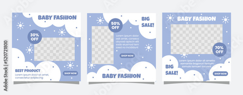 Baby fashion with cute ornament for social media post