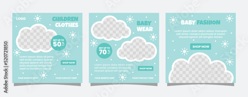 Baby fashion with cute ornament for social media post