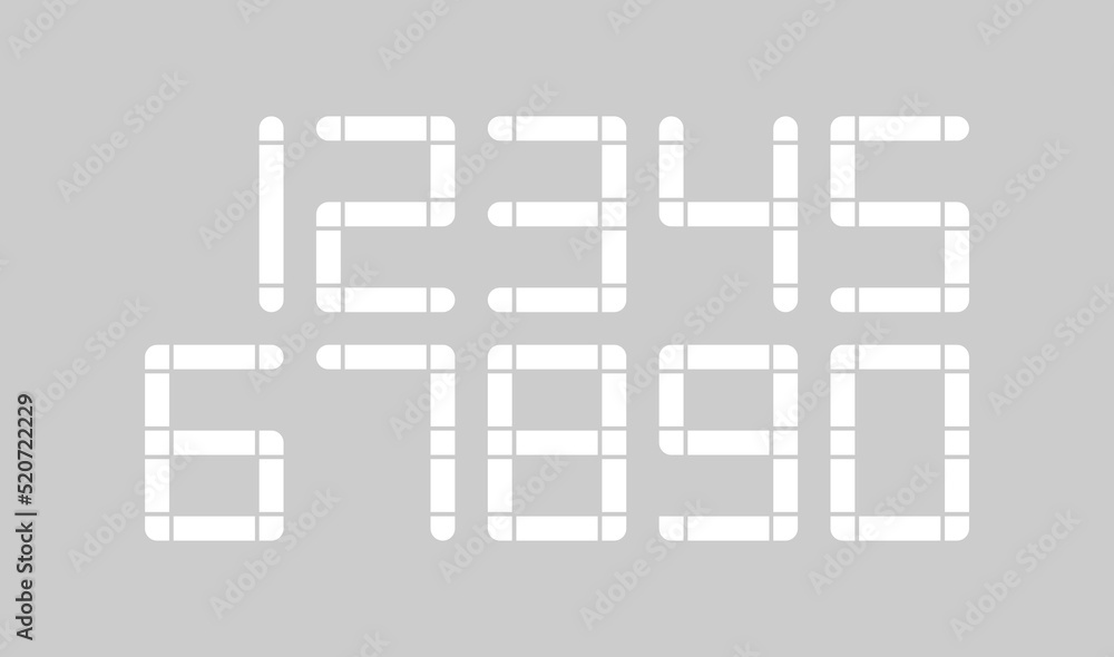 Numbers set vector, modern design.