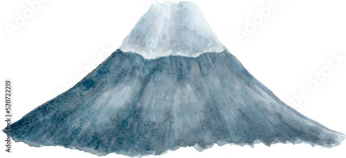 Vector of Mountain Fuji, watercolor traditional painting