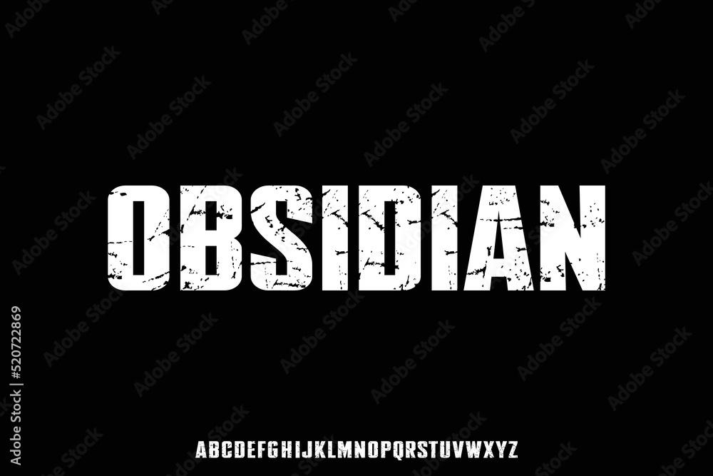 Strong condensed display font with grunge texture Strong condensed display font with grunge texture