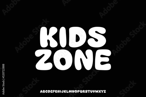Creative playful rounded kids alphabets vector