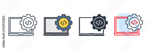 coding icon logo vector illustration. Web Development and Website Configuration symbol template for graphic and web design collection