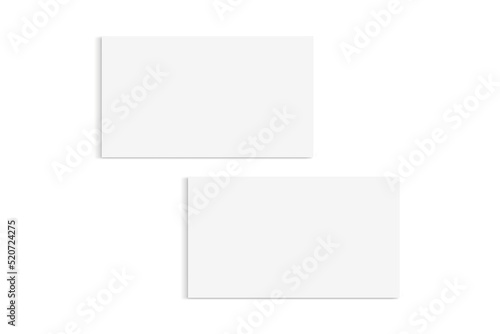 Two Sided Business Card Mockup on White Background with Clipping Path
