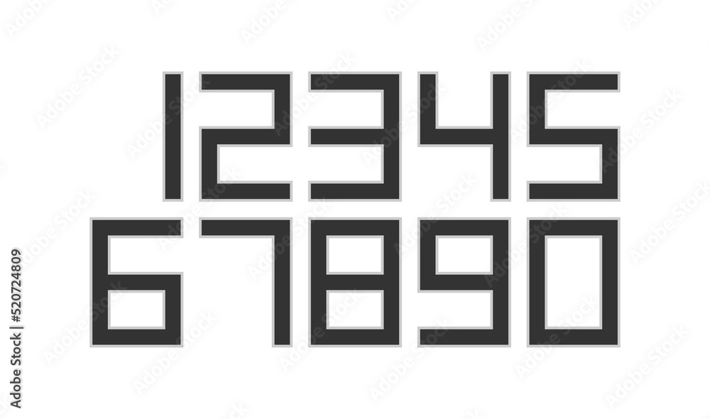 Numbers set vector, modern design. Numbers set vector, modern design.