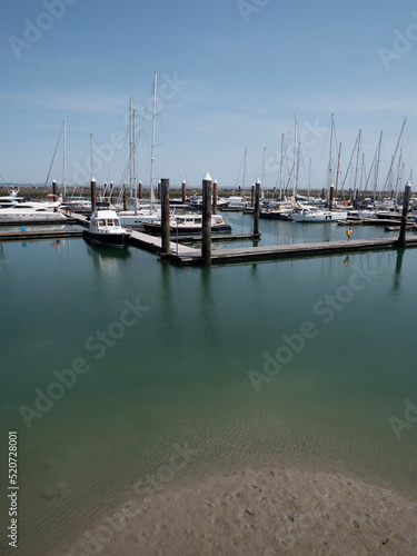 Vertical photo of the marina in Breskens, Netherlands
