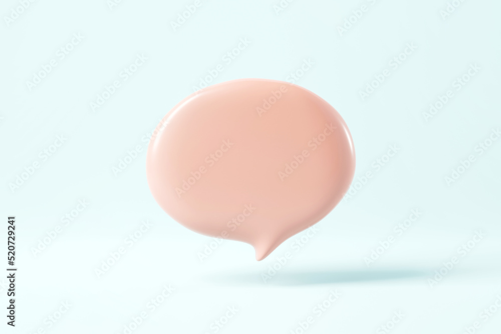 Blank bubble talk or comment sign symbol on pastel background. copy space, 3d render. Blank bubble talk or comment sign symbol on pastel background. copy space, 3d render.