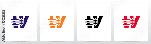 Basketball Go Fast Letter Logo Design W