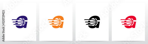 Basketball Go Fast Letter Logo Design G