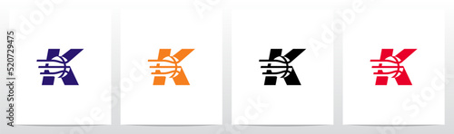 Basketball Go Fast Letter Logo Design K