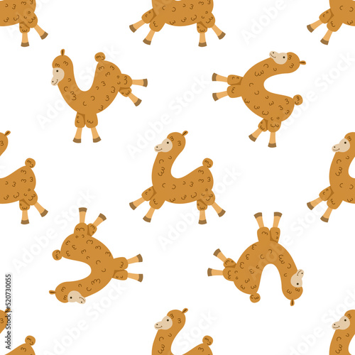 Children s seamless pattern with a llama on a white background. Perfect for kids clothing  fabric  textiles  baby jewelry  wrapping paper.