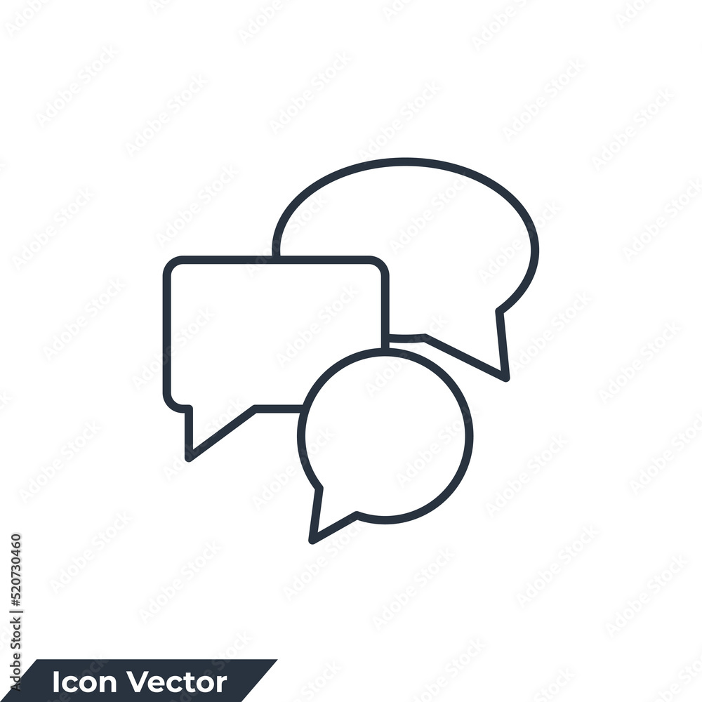 Fototapeta premium social media icon logo vector illustration. bubble chat symbol template for graphic and web design collection