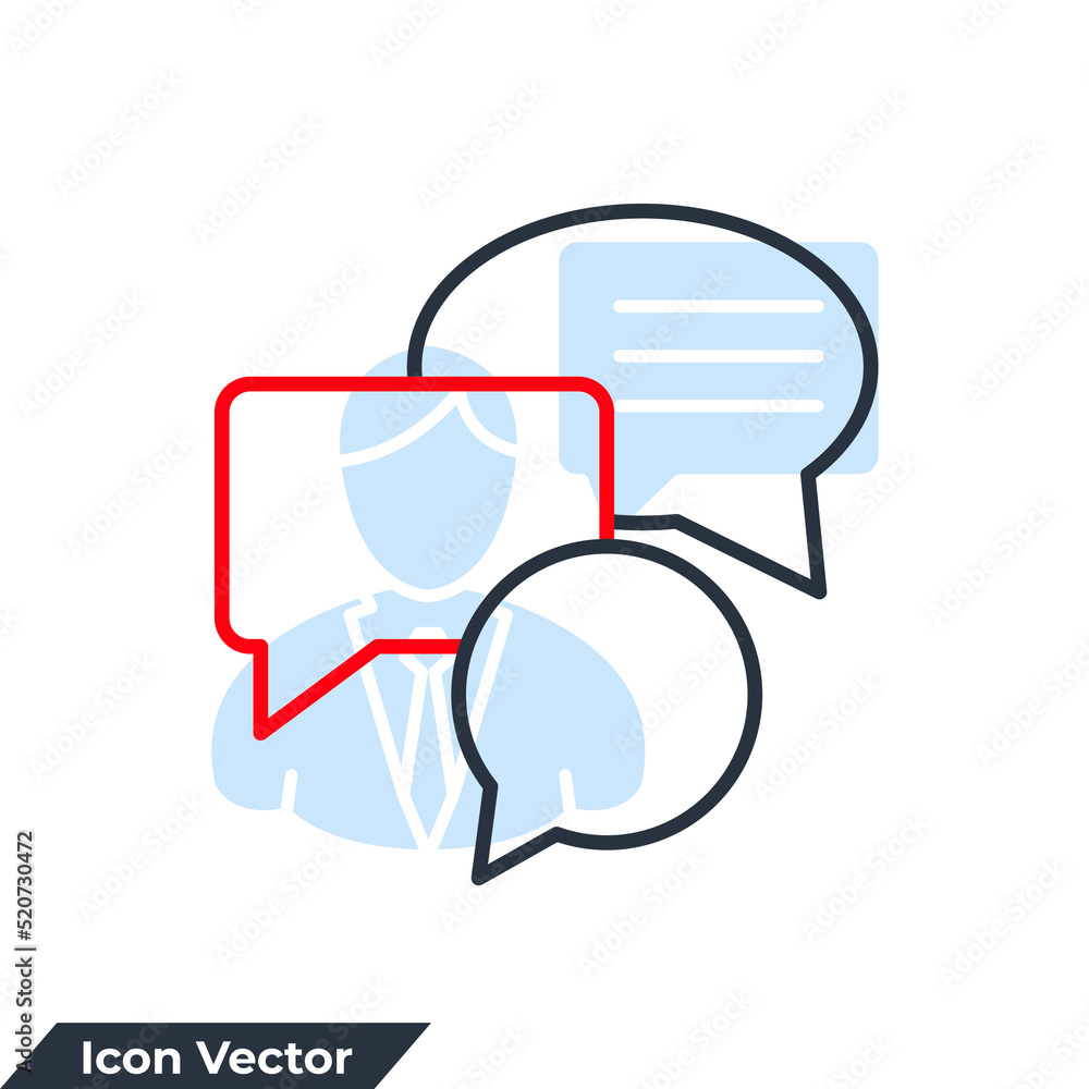 Fototapeta premium social media icon logo vector illustration. bubble chat symbol template for graphic and web design collection