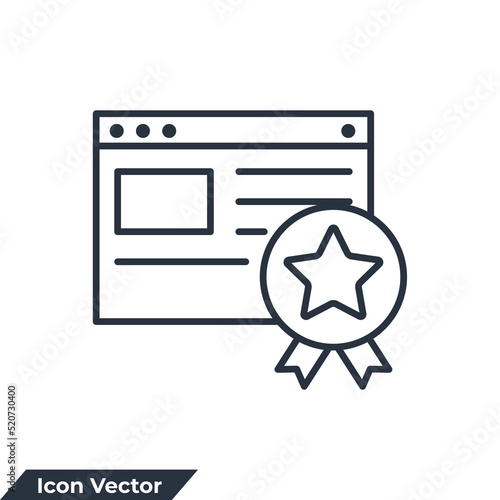 page rank icon logo vector illustration. SEO Services symbol template for graphic and web design collection