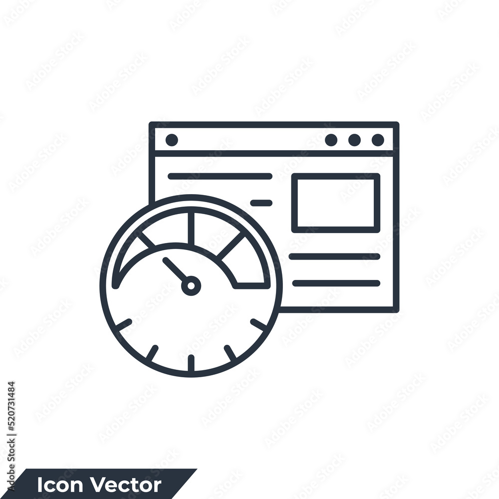 page speed icon logo vector illustration. Website Optimization symbol template for graphic and web design collection page speed icon logo vector illustration. Website Optimization symbol template for graphic and web design collection
