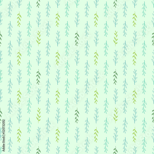Hand drawn floral leaves seamless pattern design vector
