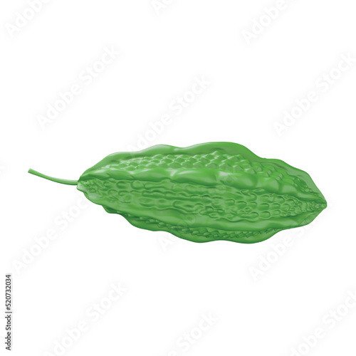Bitter gourd 3d rendering isometric icon.