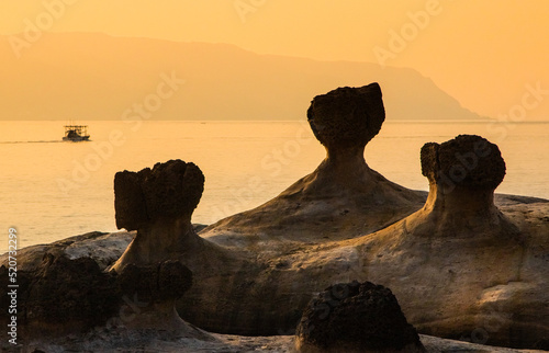 Mushroom rocks in Yeh Liu Geopark, Taiwan. photo