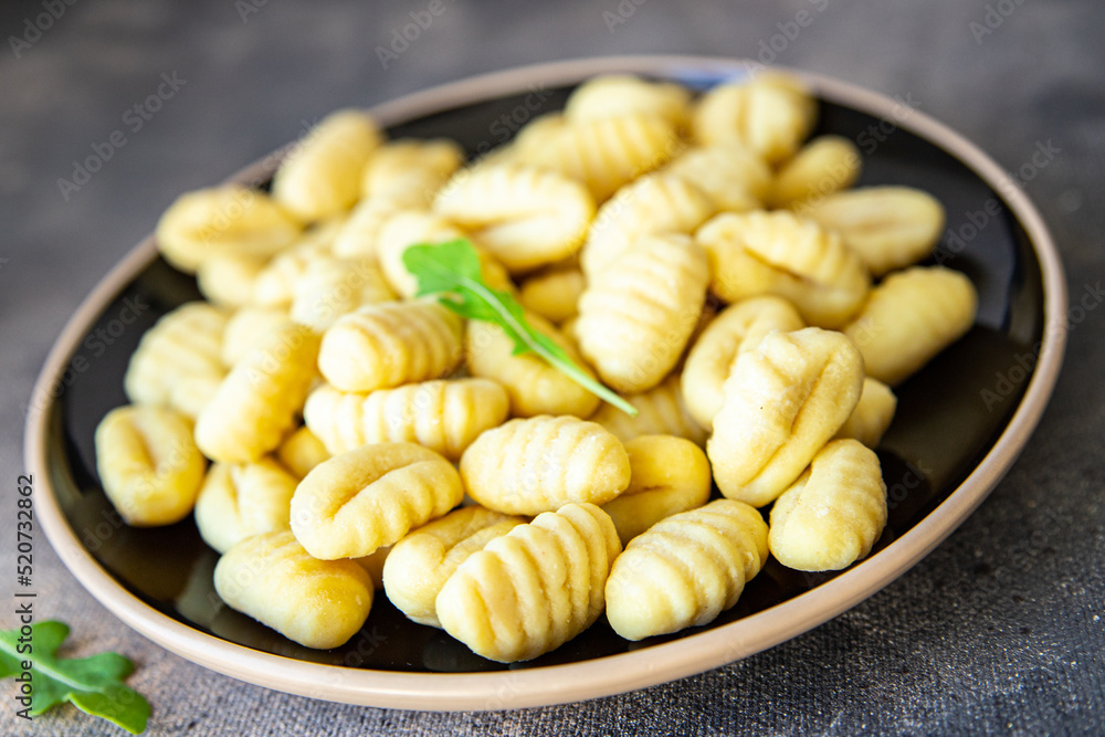raw gnocchi dough, potatoe cuisine fresh meal food snack on the table copy space food background raw gnocchi dough, potatoe cuisine fresh meal food snack on the table copy space food background