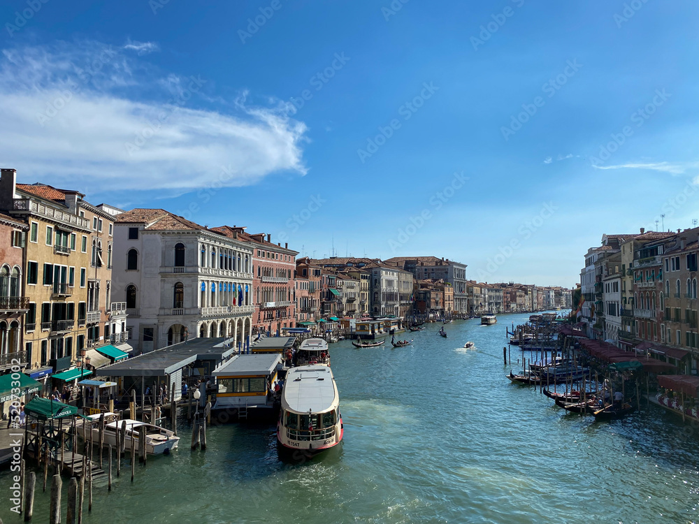 Grand Canal at sunny day with round cloud, Venice, Italy
