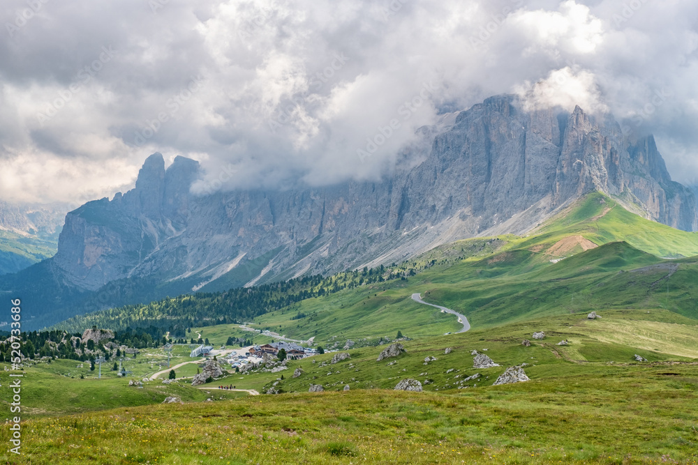 Mountain meadows views in the Italian Dolomites
