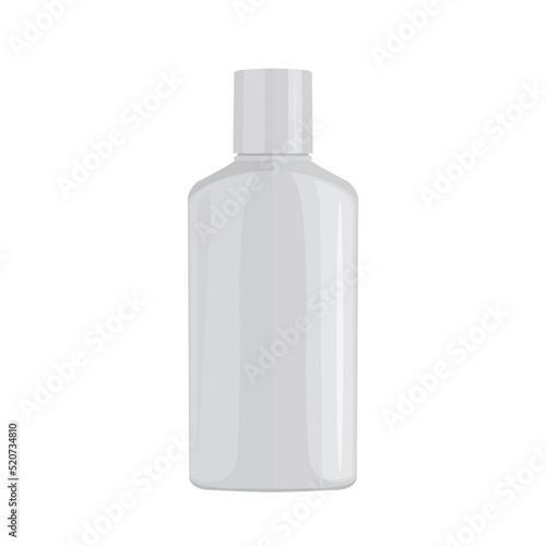A clean white plastic bottle. Packaging for cosmetic or chemical products. Vector illustration isolated on a white background for design and web.