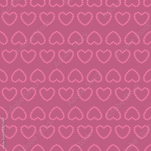 Hearts seamless pattern for Valentine's day . wallpaper print of hearts.Wrapping paper pink background . Graphic texture for design vector illustration .