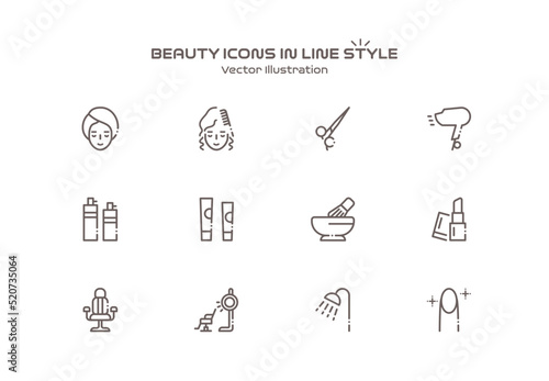 美容室・ヘアサロンのアイコンセット