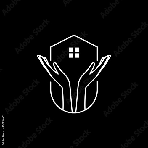 hands up hope with home logo design