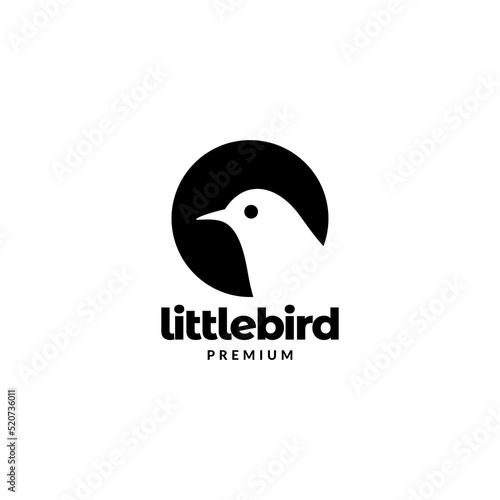 negative space little bird logo design