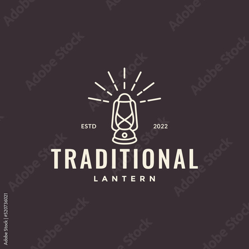 traditional lantern kerosene vintage hipster logo