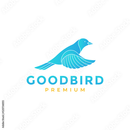 abstract fly bird canary logo design